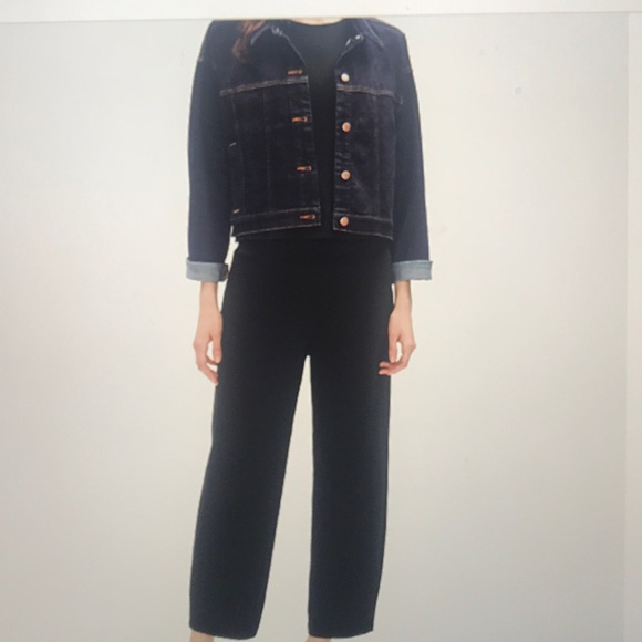 eileen fisher cropped denim jacket